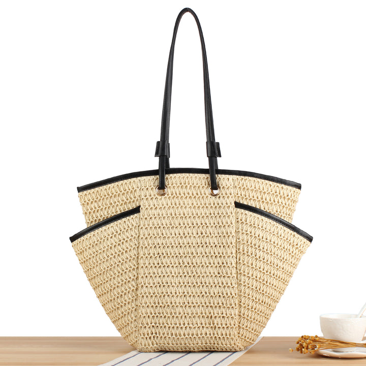 Braided Beach Bag with Elegant Leather Accent Stornfield