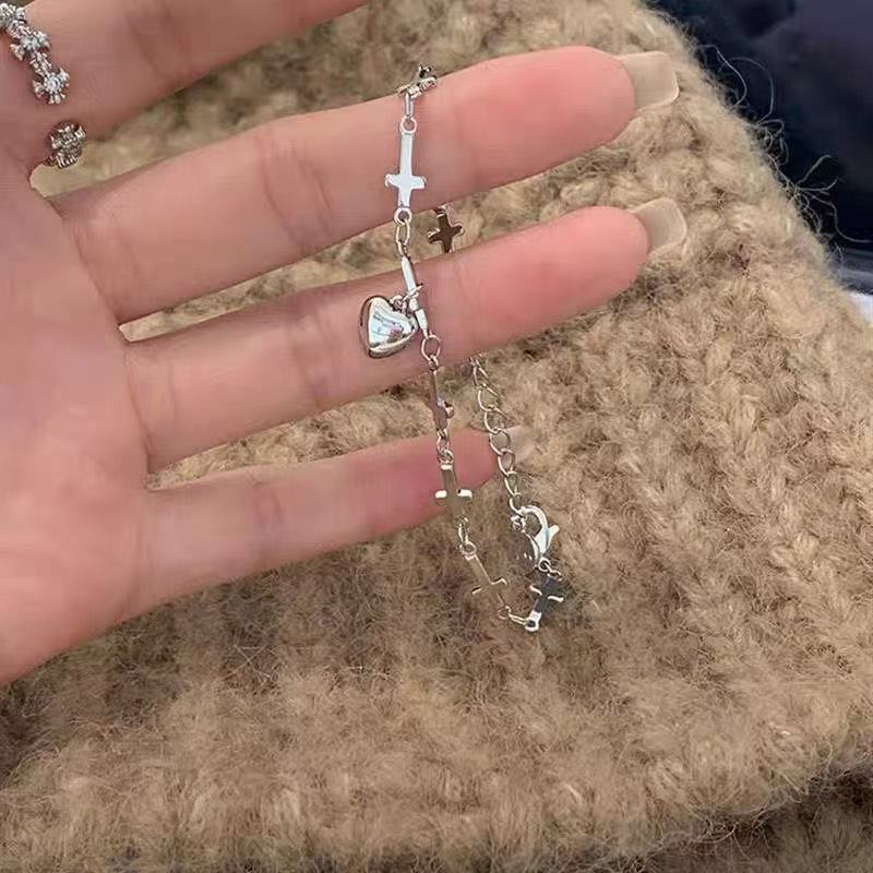 Cross and Heart Charm Bracelet Stornfield