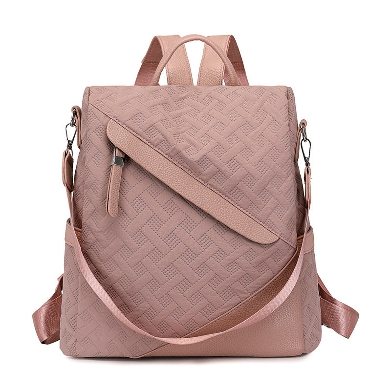 Elegant Textured Leather Backpack Stornfield