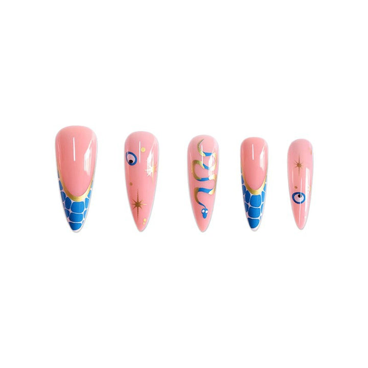 Artistic Stiletto Press-On Nails with Unique Design Stornfield