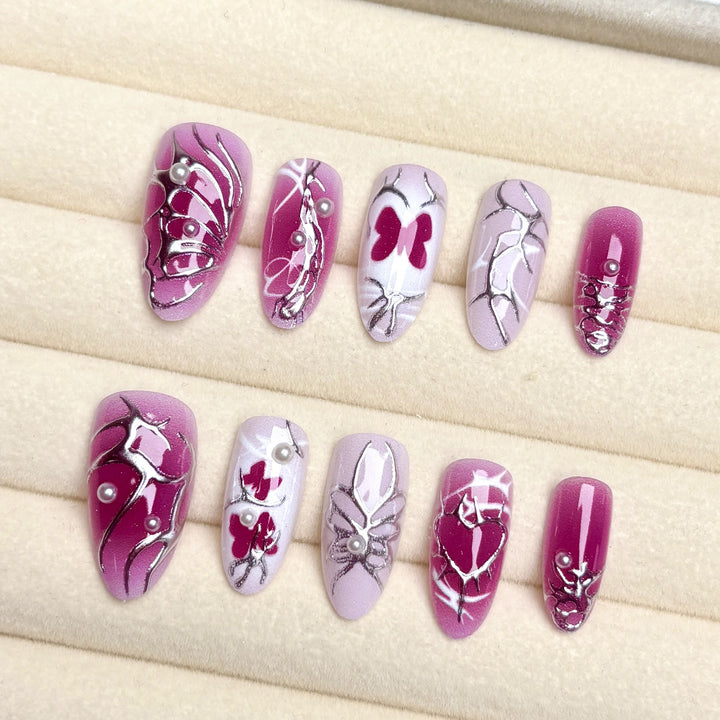Floral Art Design Press-On Nail Set
