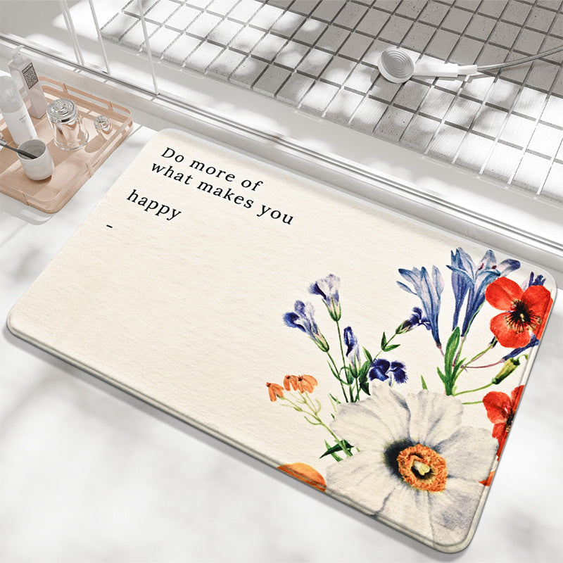 Decorative Floral Sayings Bath Mat Stornfield