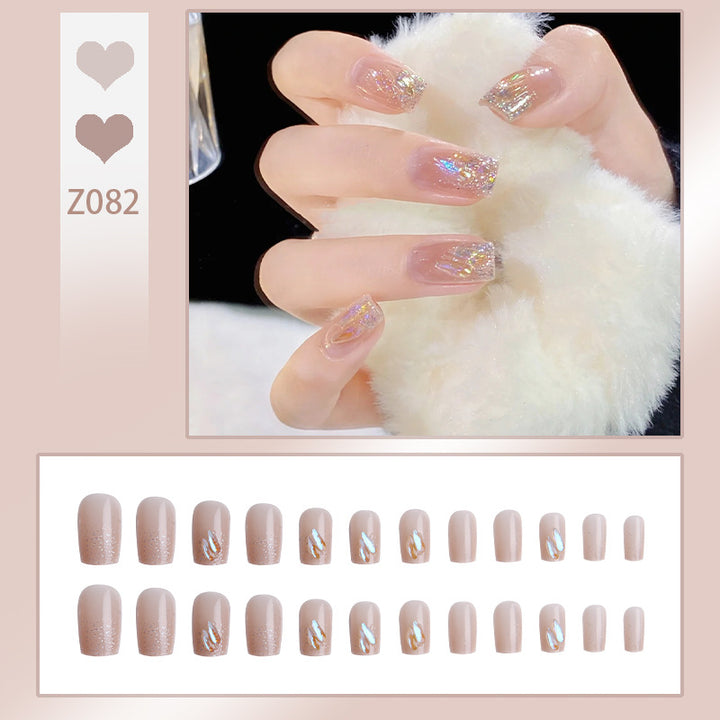 Acrylic nail set with sparkling holographic accents Stornfield