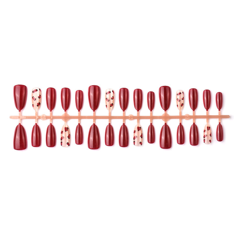 Artistic Press-On Nail Art Set with Cherry Accents Stornfield