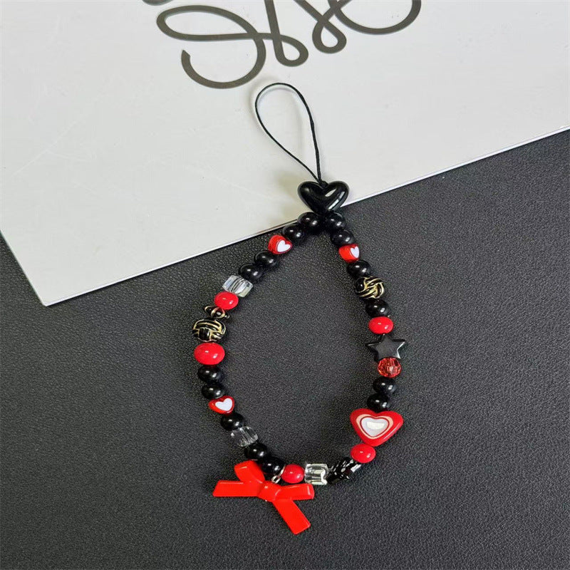 Decorative Beaded Heart Charm Keychain Stornfield