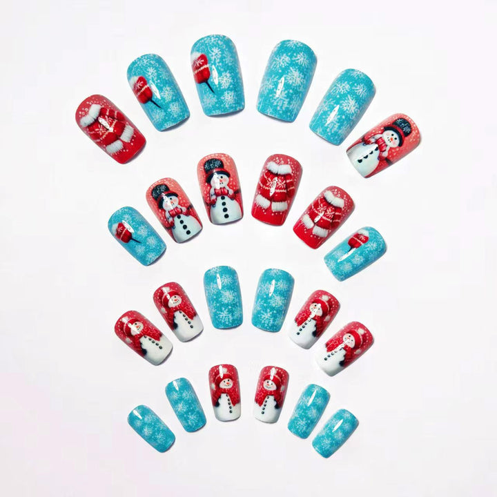 Artificial Nails in Winter Snowman Design Stornfield
