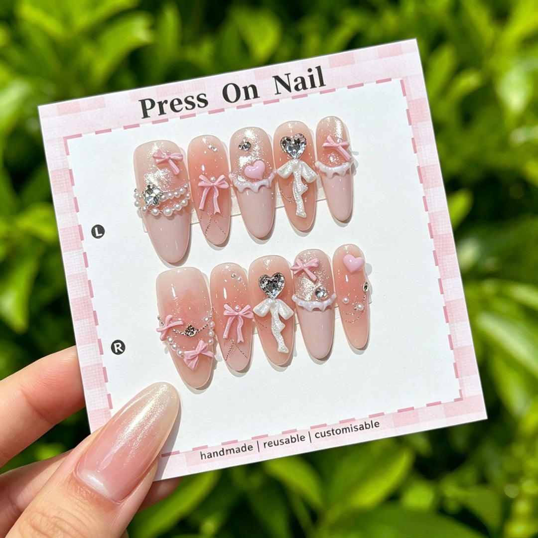 Artistic Floral Press-On Nail Set  1791773803