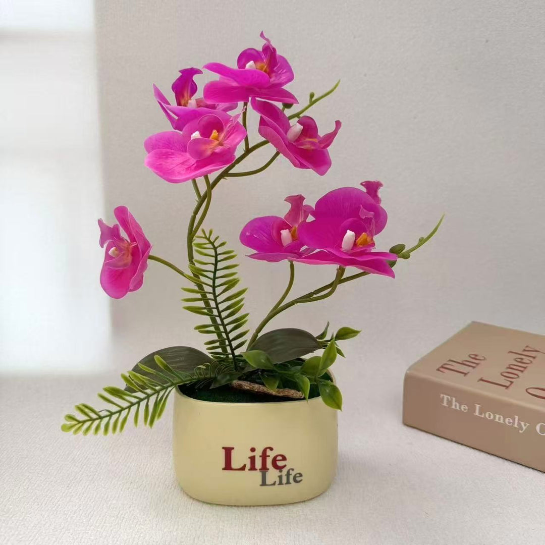 Decorative Faux Orchid Plant Arrangement