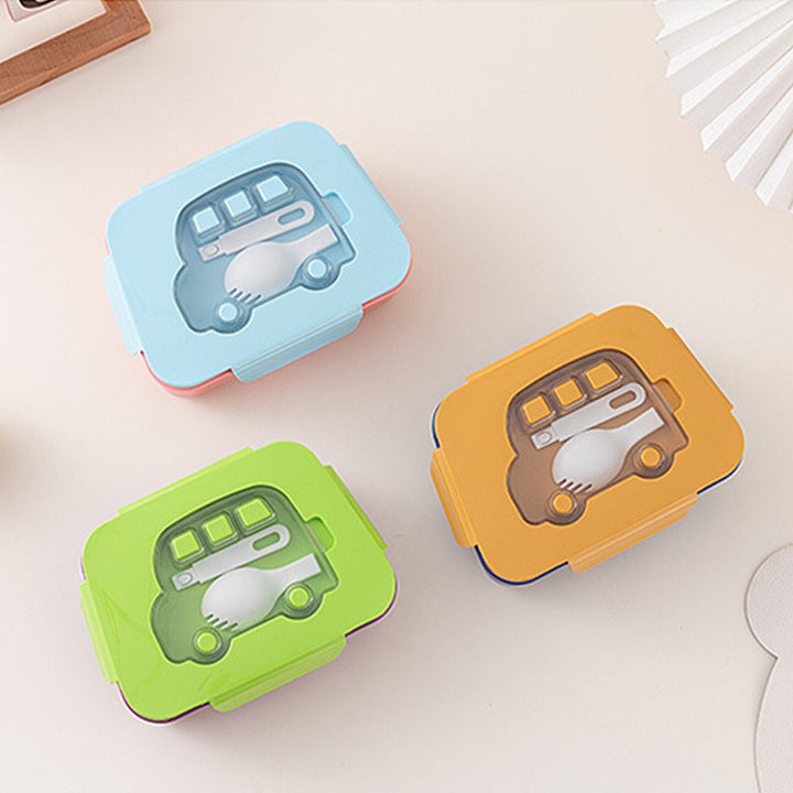 Multi-Functional Bento Lunch Box with Compartments and Utensils