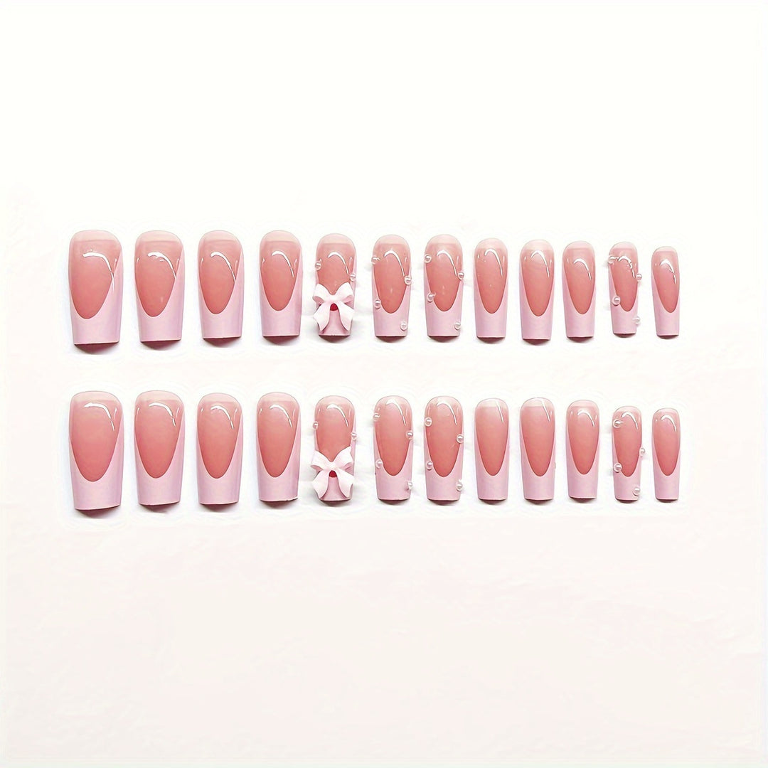 Decorative Bow Accent Press-On Nails Stornfield
