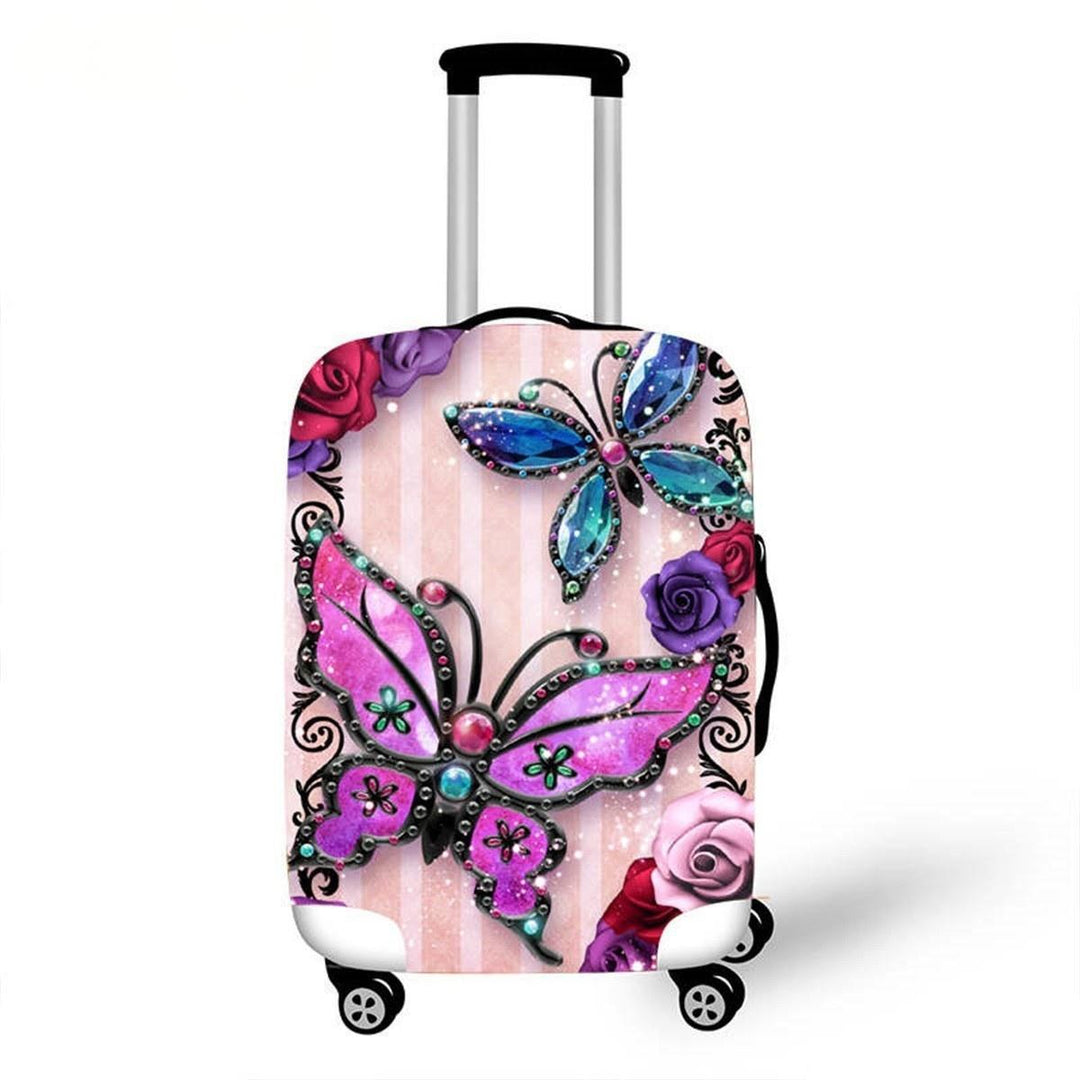 Women's hard shell travel suitcase with colorful flower and butterfly graphic Stornfield