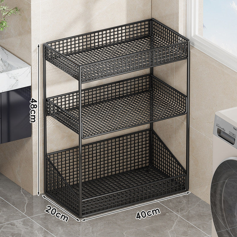 Compact Three-Tier Ventilated Metal Mesh Organizer Shelf for Countertop and Cabinet