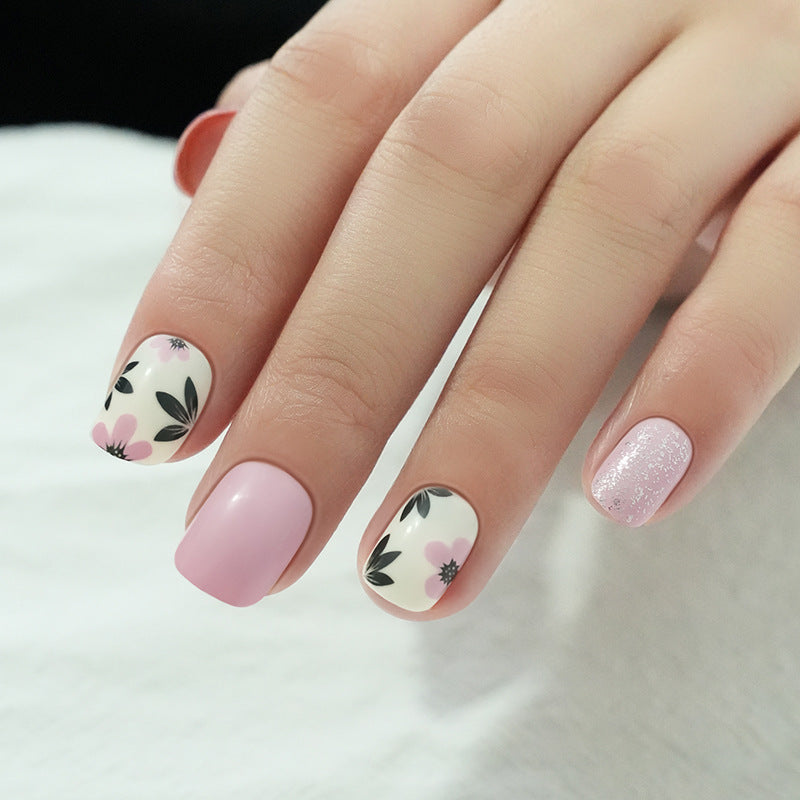 Floral Designed Press-On Nails
