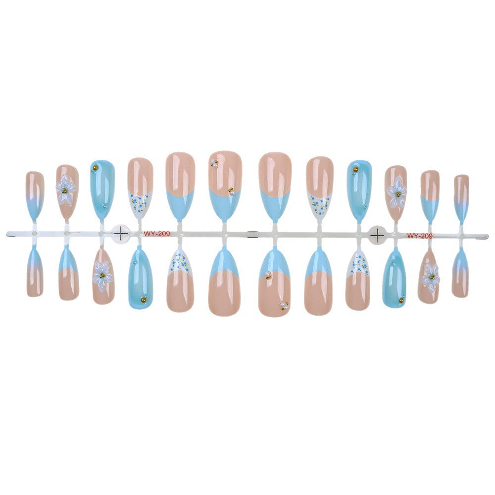 Glamorous Floral-Accent Press-On Nail Set Stornfield