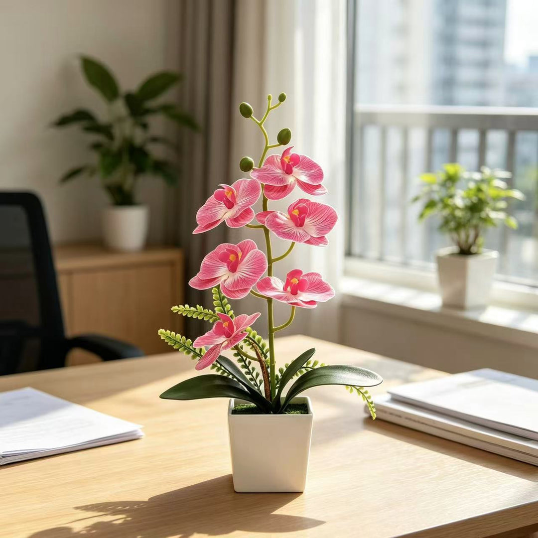 Realistic Artificial Orchid Arrangement for Home Decor