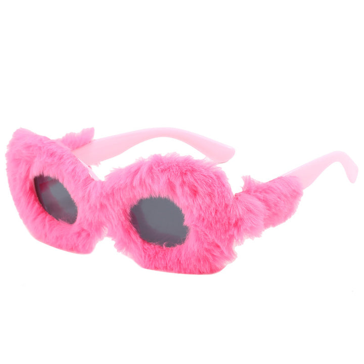 Women eye-catching designer sunglasses with luxurious fur frame Stornfield