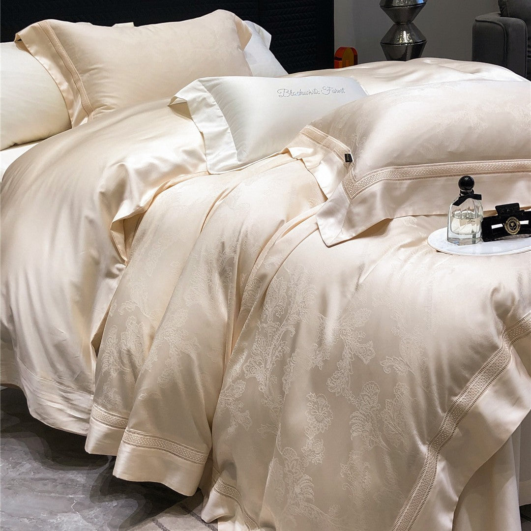 Hotel-Grade Silky Sateen Duvet Cover Set with Ladder-Stitch Hem & Envelope Shams