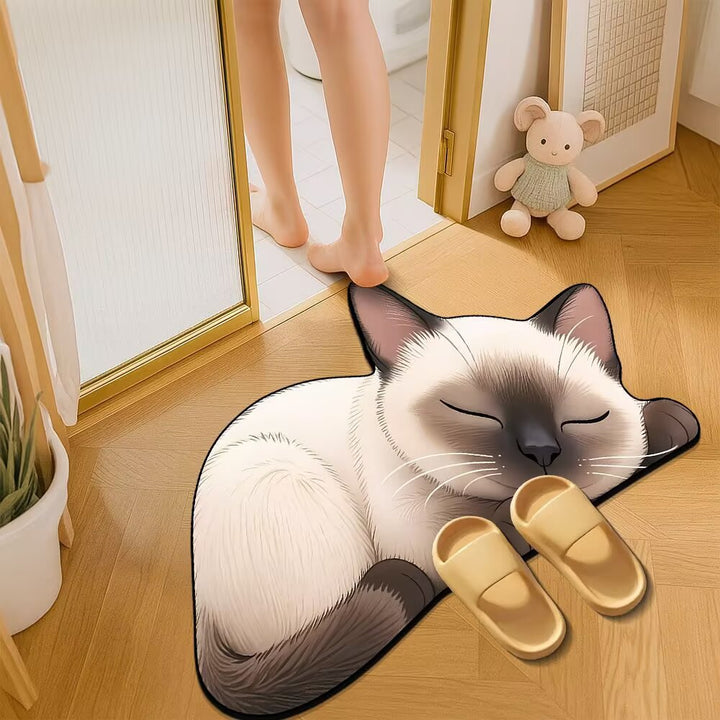 Cat-Themed Plush Bath Mat Stornfield