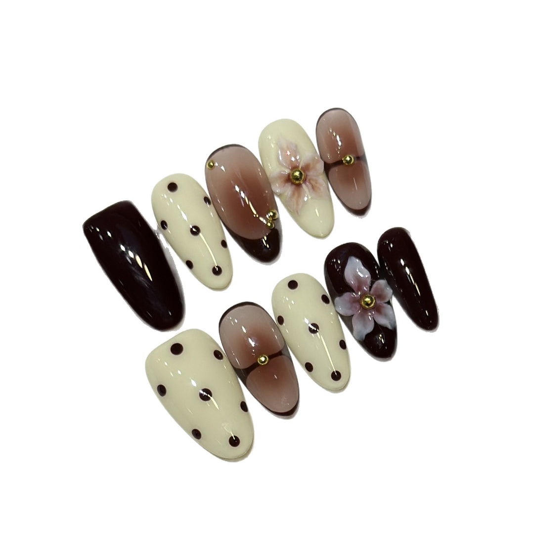 Elegant Floral Stiletto Nail Art Set Stornfield
