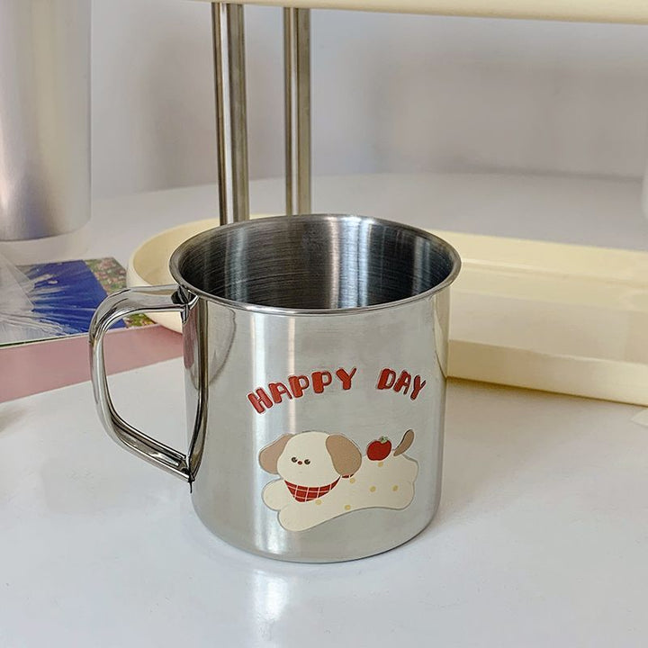 Stainless Steel Drinking Cup with Humorous Cat Motif Stornfield
