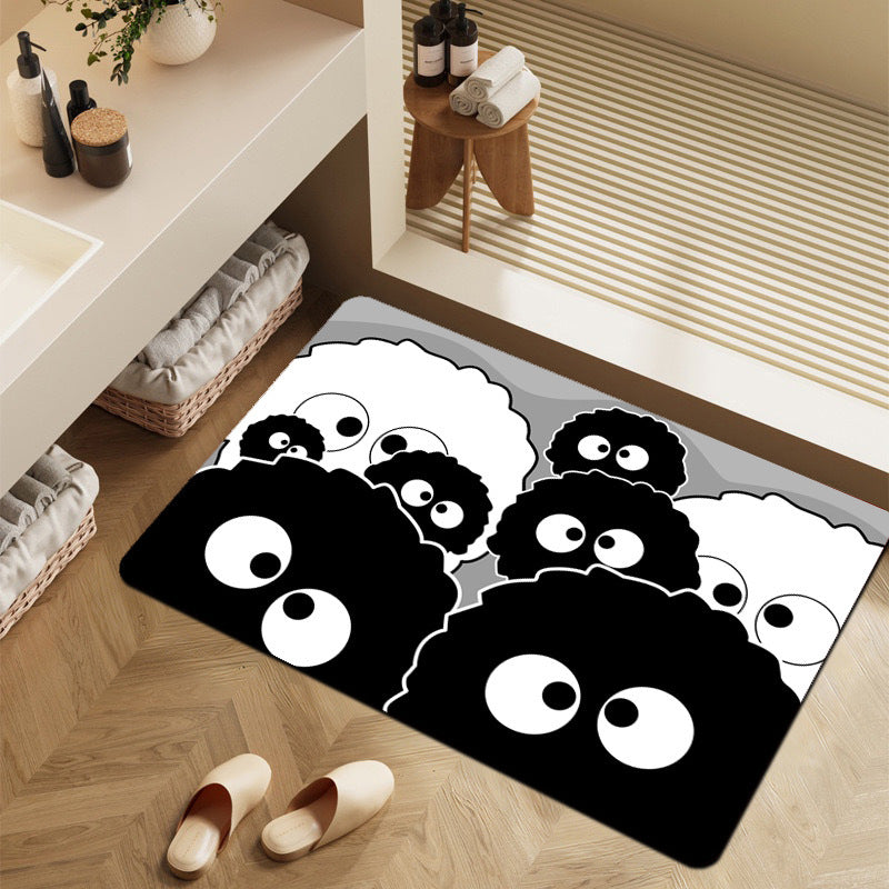 Cartoon Dinosaur-Themed Bathroom Mat