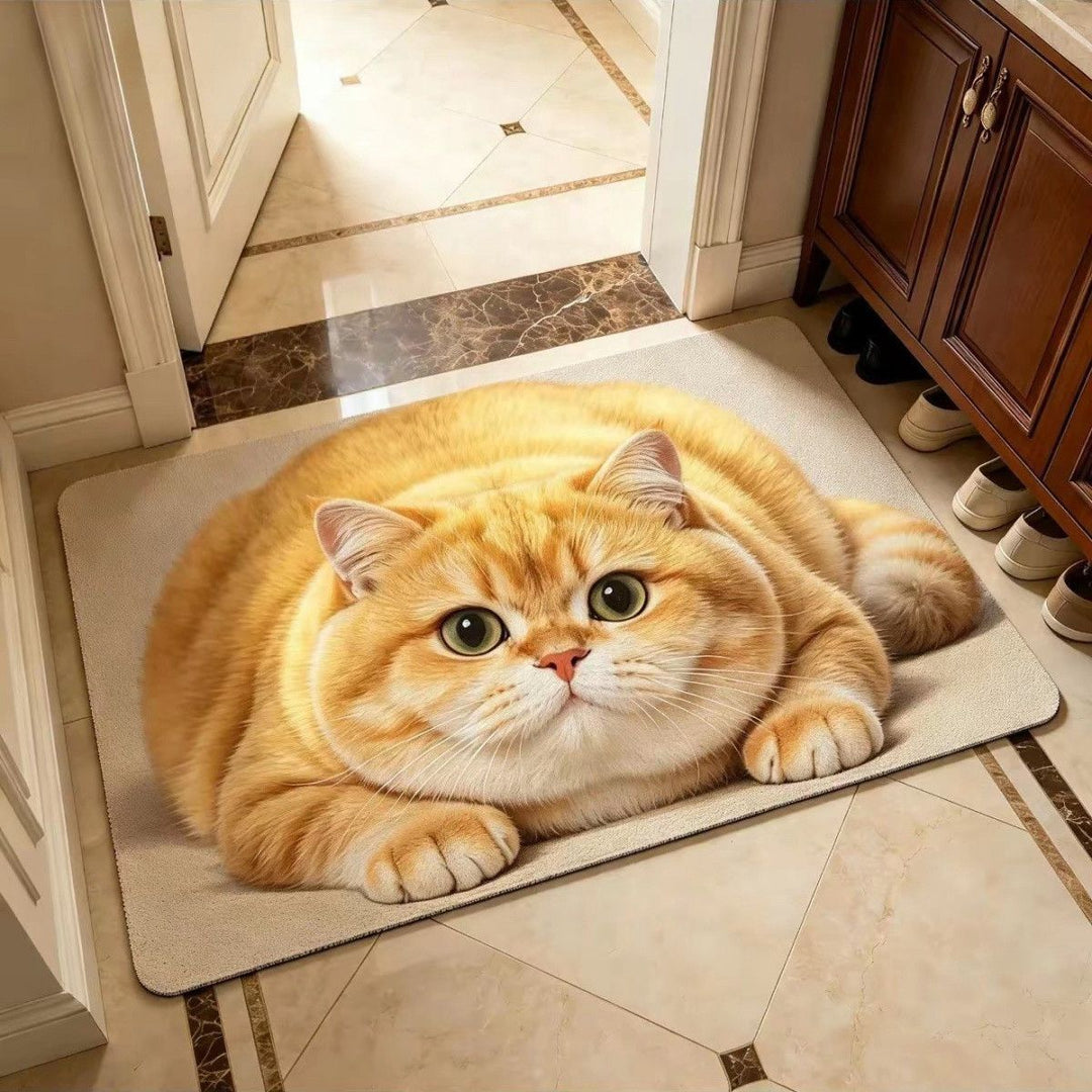 Cute Cat-Themed Plush Area Rug