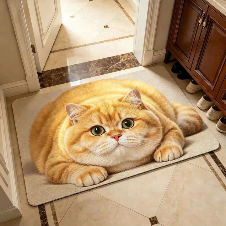 Cute Cat-Themed Plush Area Rug