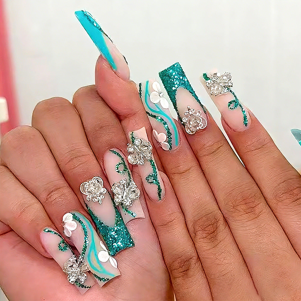 Luxury Crystal-Embellished Press-On Nails Stornfield