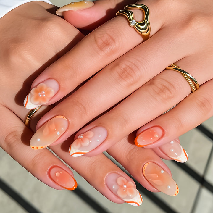 Floral Gel Press-On Nail Set Stornfield
