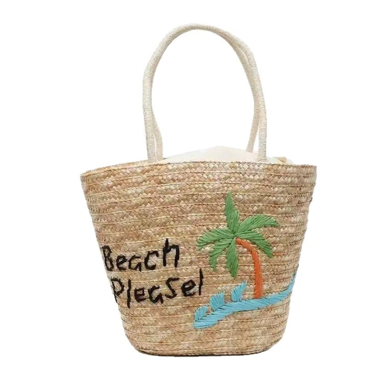 Summery woven bag with creative beach motif Stornfield