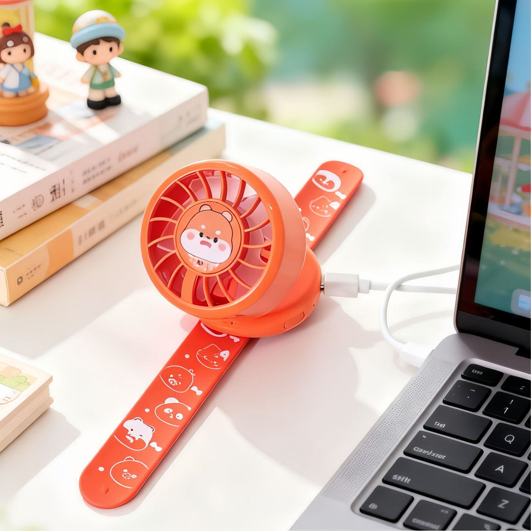 Women's Portable Hand Fan with Cute Animal Design and USB Charging Function Stornfield