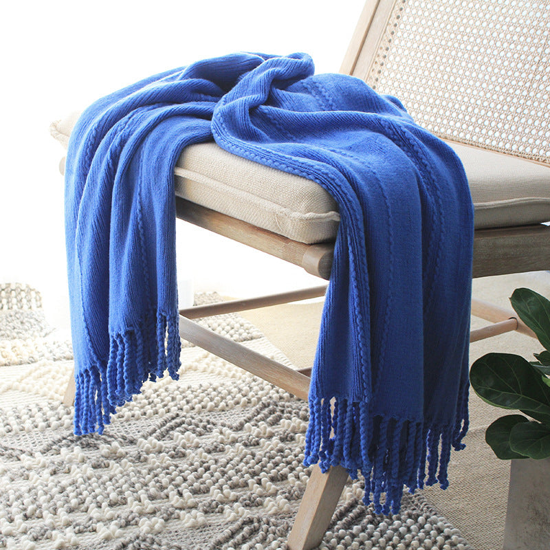 Soft Textured Knitted Blanket