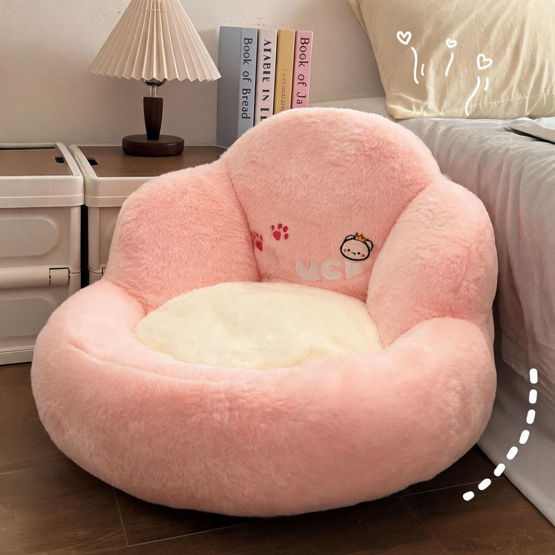 Cozy seat cushion with paw print design Stornfield