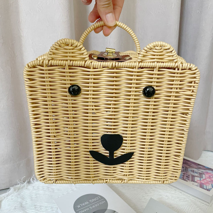 Women Handmade Basket Bag in Bear Design Stornfield