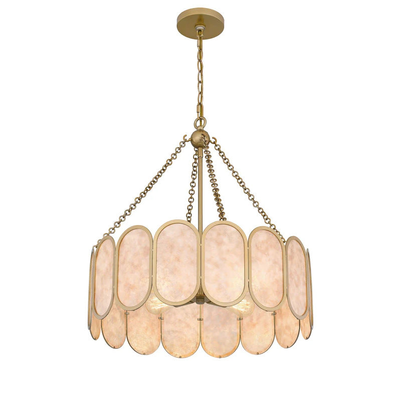 Elegant Alabaster Suspension Chandelier