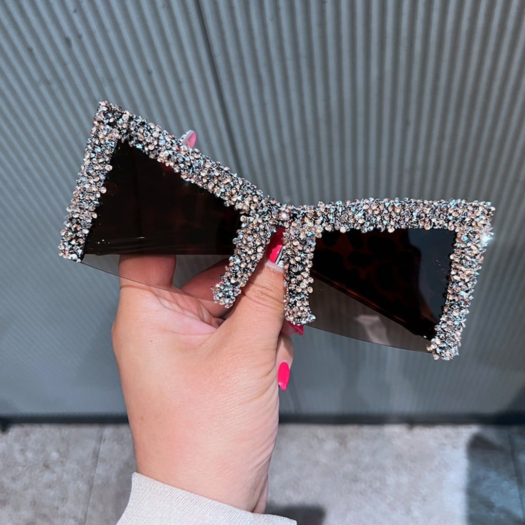 Women's Glamorous Oversized Sunglasses with Sparkling Crystal Frame Stornfield