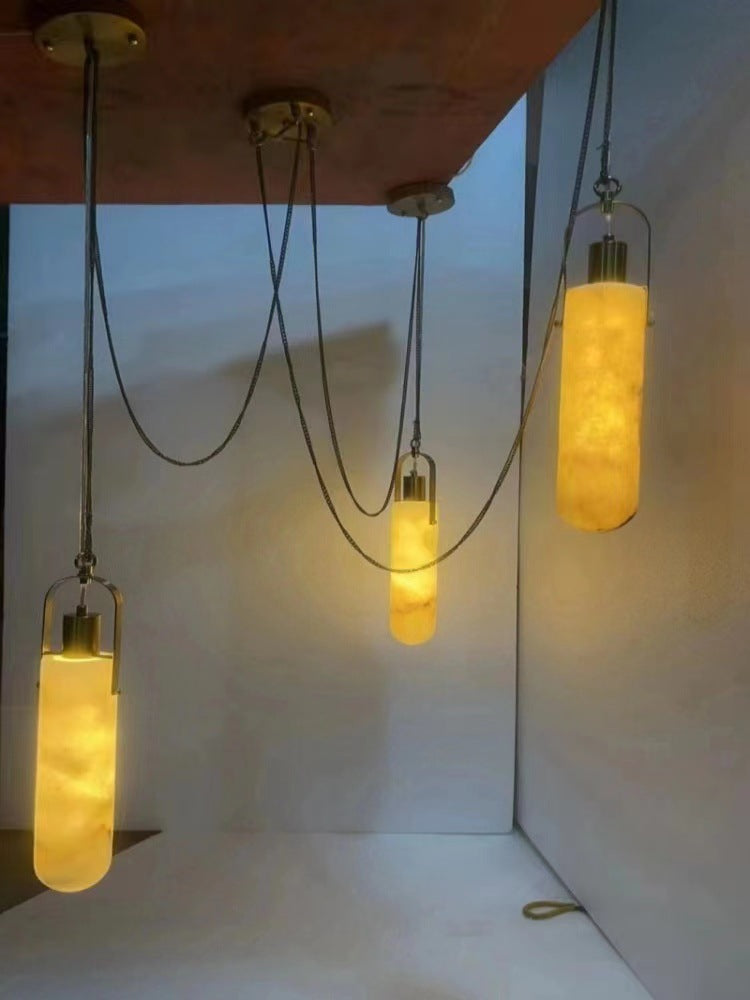 Modern Hanging Alabaster Pendant Light