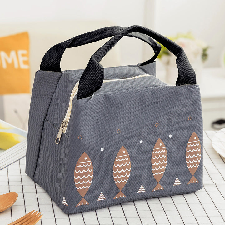 Insulated Lunch Bag with Fish Pattern