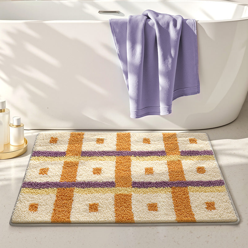 Plush Striped Bath Mat Stornfield