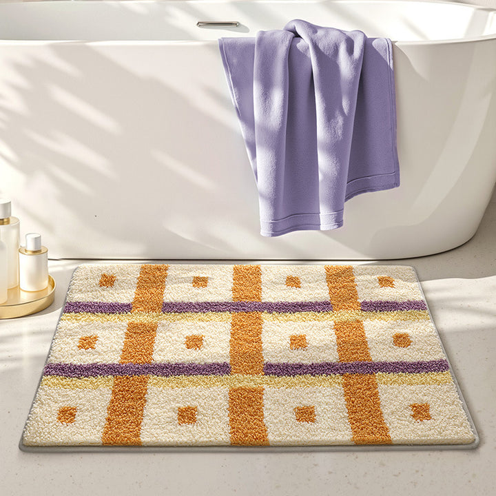 Plush Striped Bath Mat Stornfield