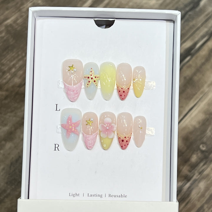 Decorative Floral Stiletto Press-On Nail Set Stornfield