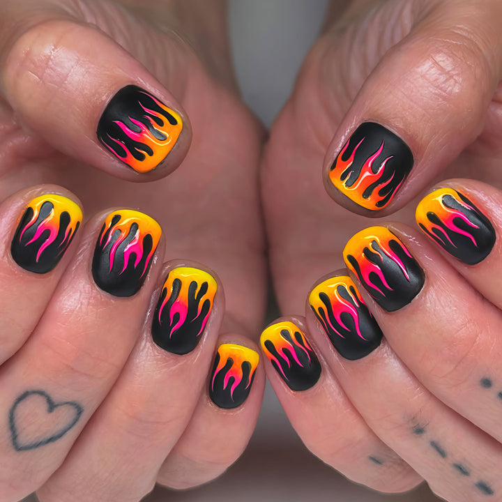 Creative Art Nails with Flame Design Stornfield