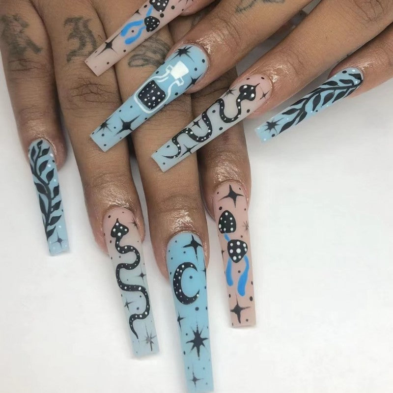 Creative nail art with mystical patterns Stornfield