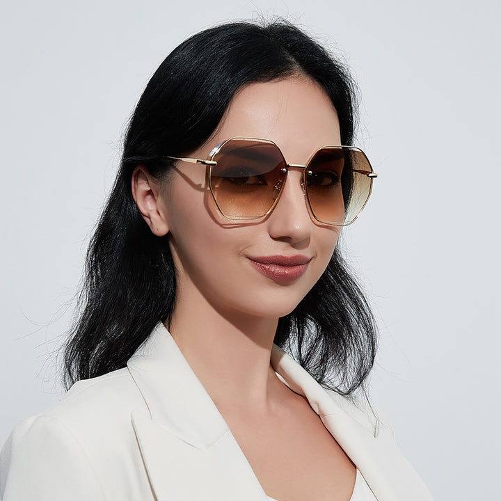 Women's fashionable octagonal sunglasses with elegant frame Stornfield