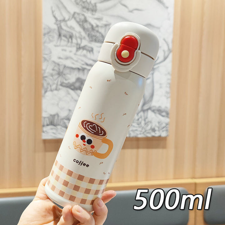 Women's playful stainless steel drinking bottle with integrated safety closure Stornfield