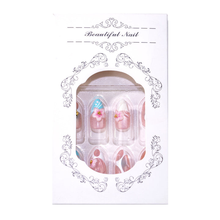 Decorative Shell-Inspired Press-On Nail Art Set