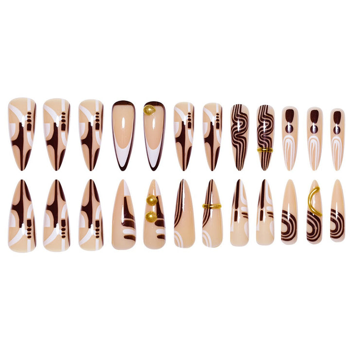 Decorative Stiletto Press-On Nail Art Extensions Stornfield