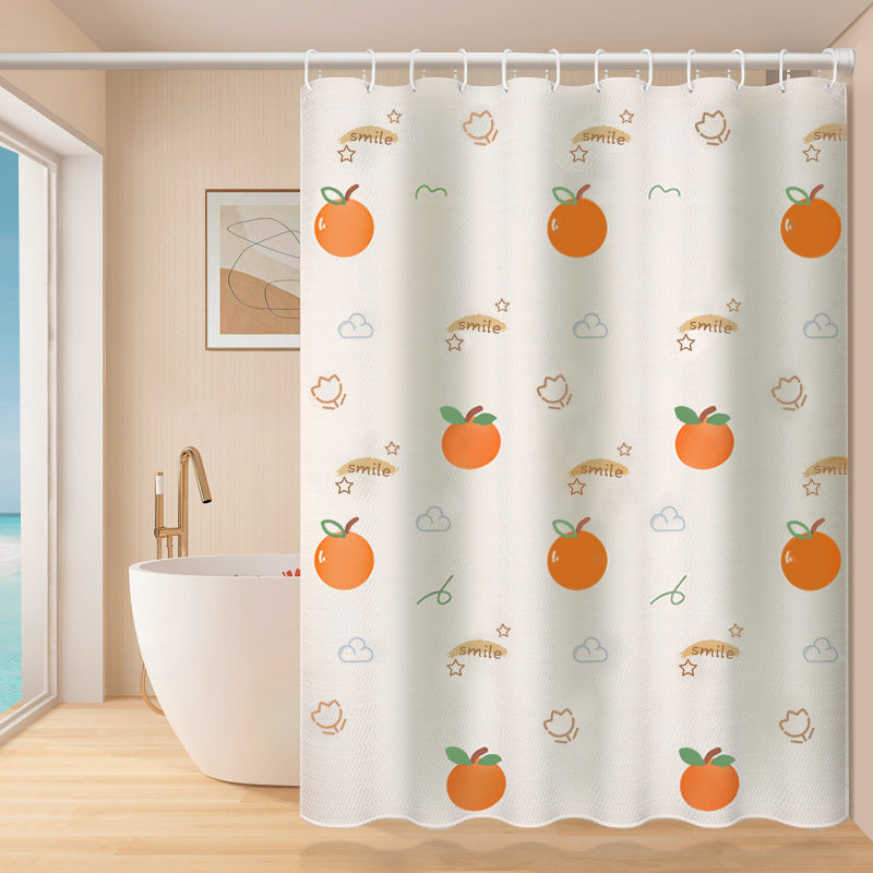 Playful Fruit-Themed Shower Curtain Stornfield