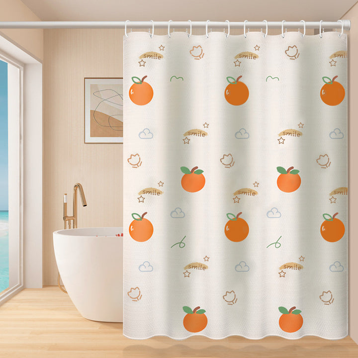 Playful Fruit-Themed Shower Curtain Stornfield