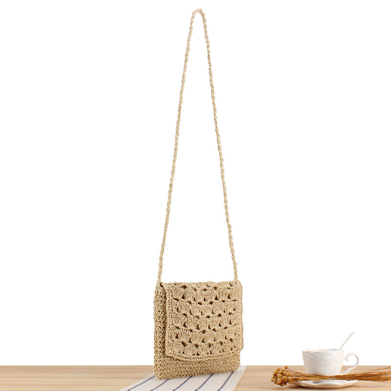 Hand-knotted shoulder bag in modern wicker pattern Stornfield